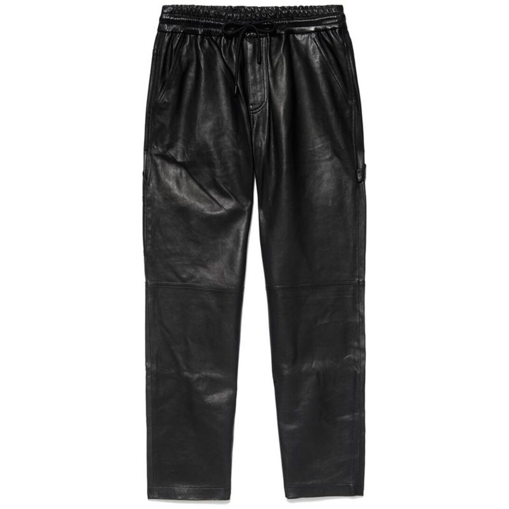 Frame Denim Mens  Leather Jogger Pant, Black